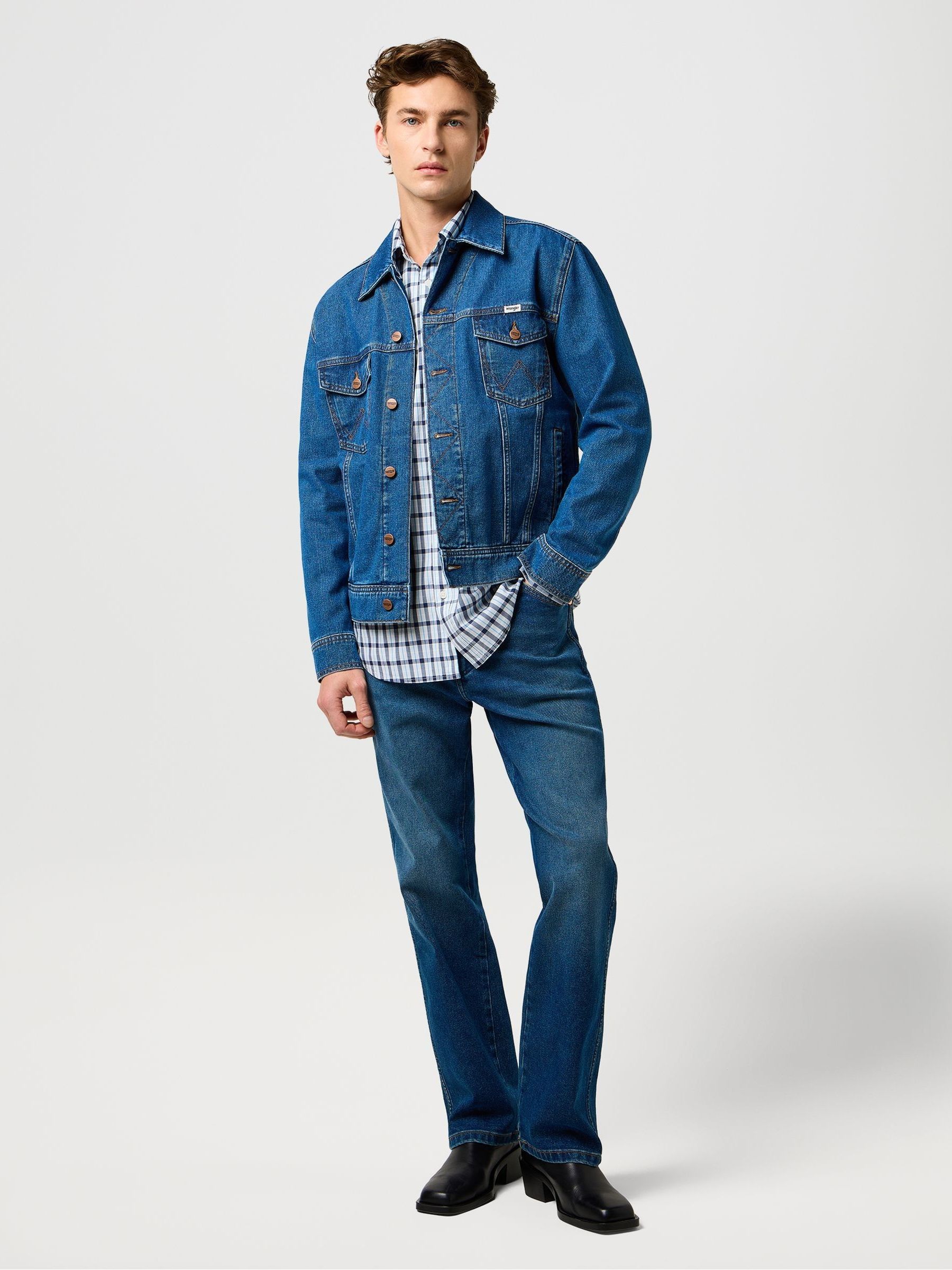 Buy Wrangler Blue Wrancher Bootcut Jeans from Next USA