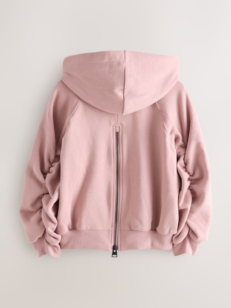 DOUBLJU Women's Lightweight Zip-Up Hoodie Jacket - Thin Casual Pullover With Plus Sizes (Begonia Pink)