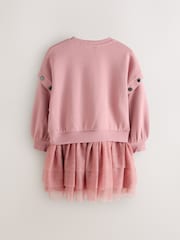 smALLSAINTS Mid Pink Amphia Flocked Logo Sweat Mock Dress - Image 2 of 5