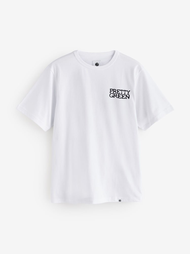 Pretty Green Vinyl White T-Shirt - Imagen 1 de 1