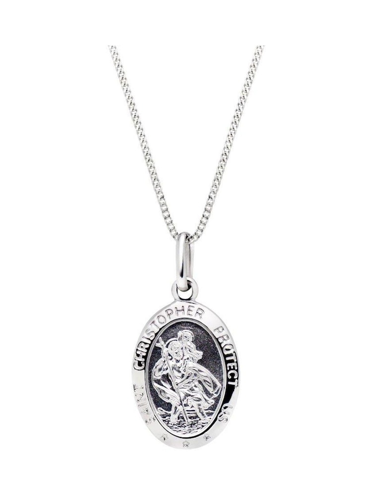 Beaverbrooks 9ct White Gold Saint Christopher Pendant - Image 1 of 3