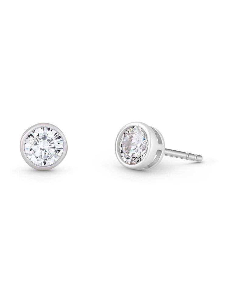 Beaverbrooks Sterling Silver Cubic Zirconia Stud Earrings - Image 2 of 4 Beaverbrooks Sterling Silver Cubic Zirconia Stud Earrings - Image 2 of 4