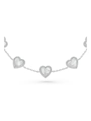 Beaverbrooks Silver Cubic Zirconia Mother of Pearl Heart Bracelet - Image 2 of 4