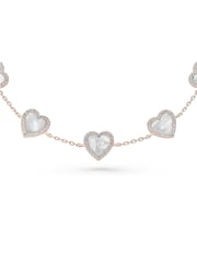 Beaverbrooks Rose Gold Tone Cubic Zirconia Mother of Pearl Heart Bracelet - Image 2 of 4