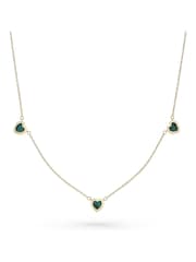 Beaverbrooks 9ct Yellow Gold Malachite Heart Necklace - Image 1 of 4