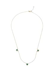 Beaverbrooks 9ct Yellow Gold Malachite Heart Necklace - Image 2 of 4