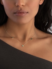 Beaverbrooks 9ct Yellow Gold Malachite Heart Necklace - Image 3 of 4