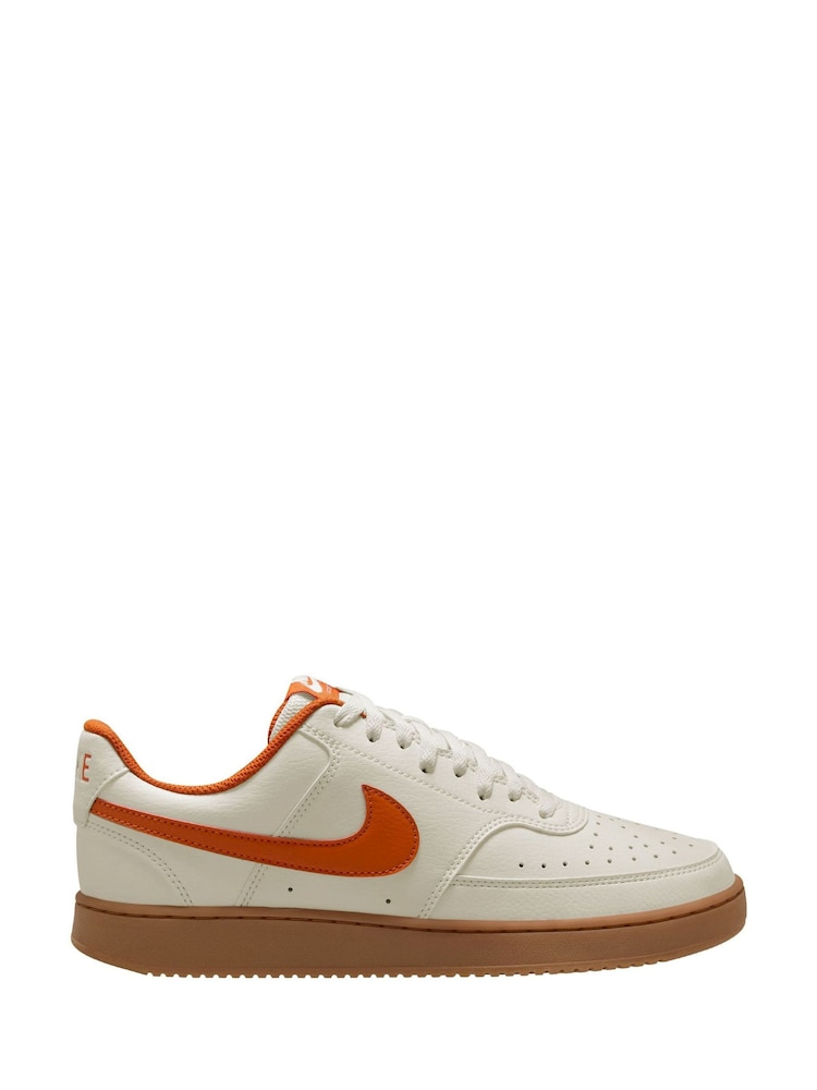 Nike Orange/White Court Vision Low Trainers - Image 1 of 4