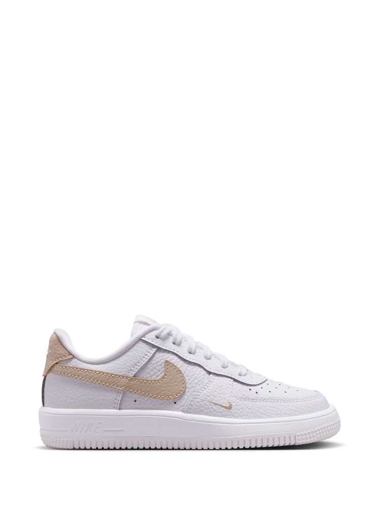 Nike White Natural Junior Air Force 1 Lace Trainers - Image 1 of 10 Nike White Natural Junior Air Force 1 Lace Trainers - Image 1 of 10