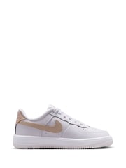 Weiß/Natur - Nike Junior Air Force 1 Lace Trainers - Bild 3 von 10