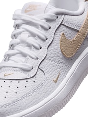 Weiß/Natur - Nike Junior Air Force 1 Lace Trainers - Bild 9 von 10