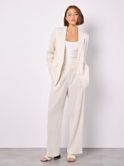 Apricot White Pinstripe Blazer - Image 2 of 5