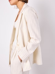 Apricot White Pinstripe Blazer - Image 3 of 5