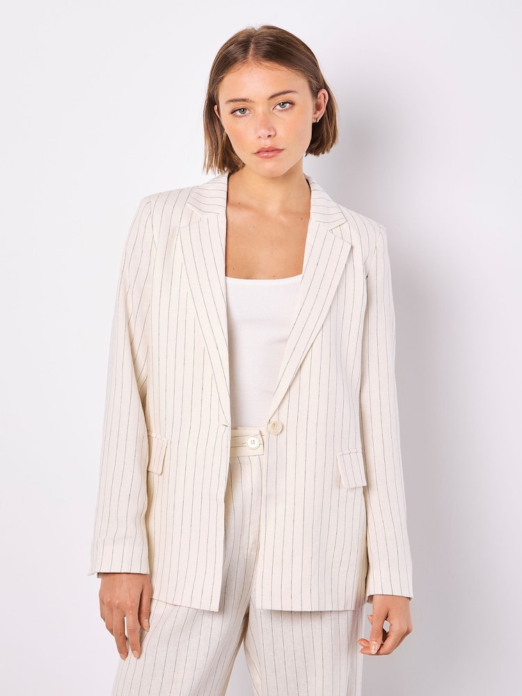 Apricot White Pinstripe Blazer - Image 5 of 5