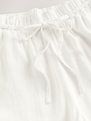 White Tie Waist Linen Blend Culottes - Image 8 of 8