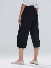 Black Tie Waist Linen Blend Culottes - Image 4 of 9