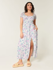 Hollister Smocked Waist Maxi White Dress - Image 1 of 3