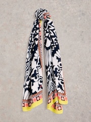 White Stuff Blue Calypso Printed Scarf - Image 1 of 3