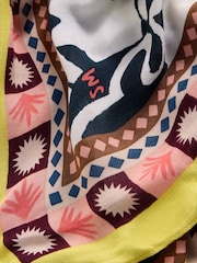 White Stuff Blue Calypso Printed Scarf - Image 3 of 3