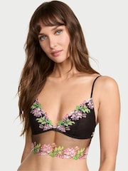 Victoria's Secret Black Wisteria Embroidery Triangle Bra Top - Image 1 of 2