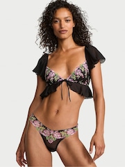Victoria's Secret Black Wisteria Embroidery Flutter Bra Top - Image 1 of 2