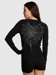Victoria's Secret PINK Black Spiderweb Halloween Playsuit - Image 2 of 2