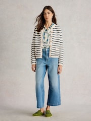 White Stuff Blue Belle Stitchy 100% Organic Cotton Cardigan - Image 1 of 6