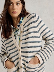 White Stuff Blue Belle Stitchy 100% Organic Cotton Cardigan - Image 2 of 6