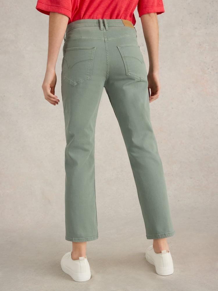 White Stuff Green Blake Straight Crop Jeans - Image 3 of 6