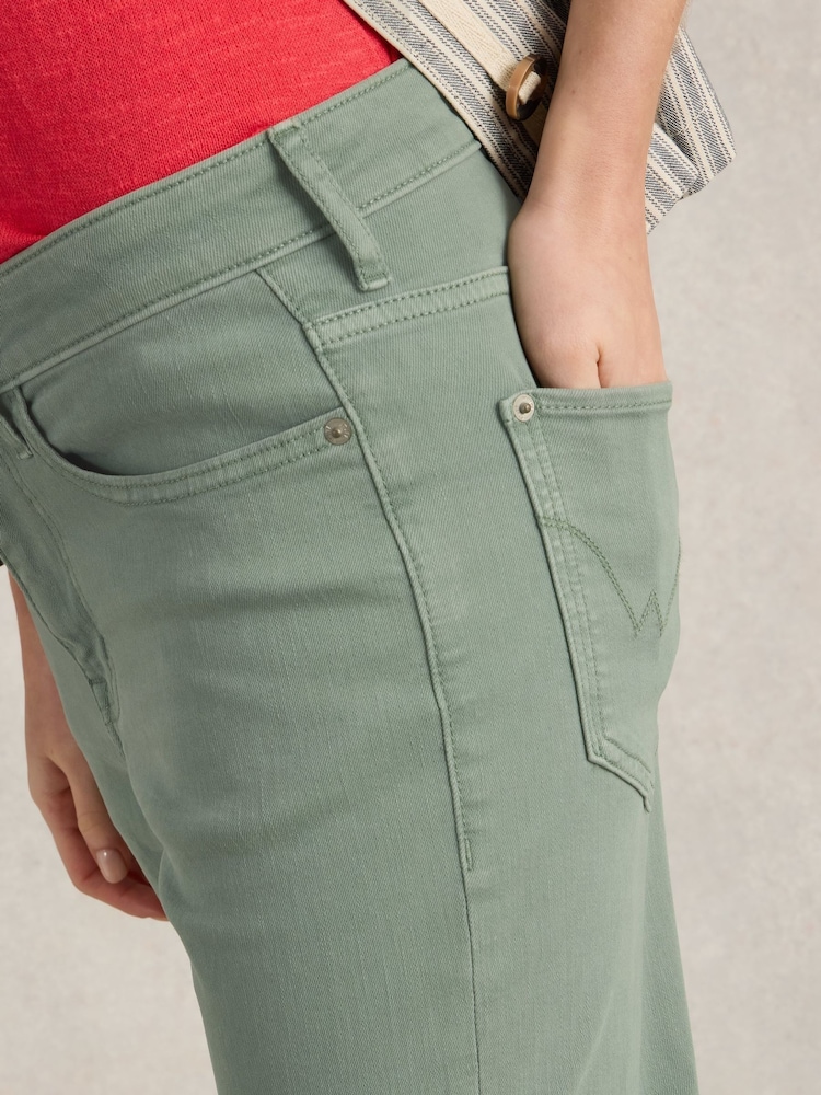 White Stuff Green Blake Straight Crop Jeans - Image 4 of 6