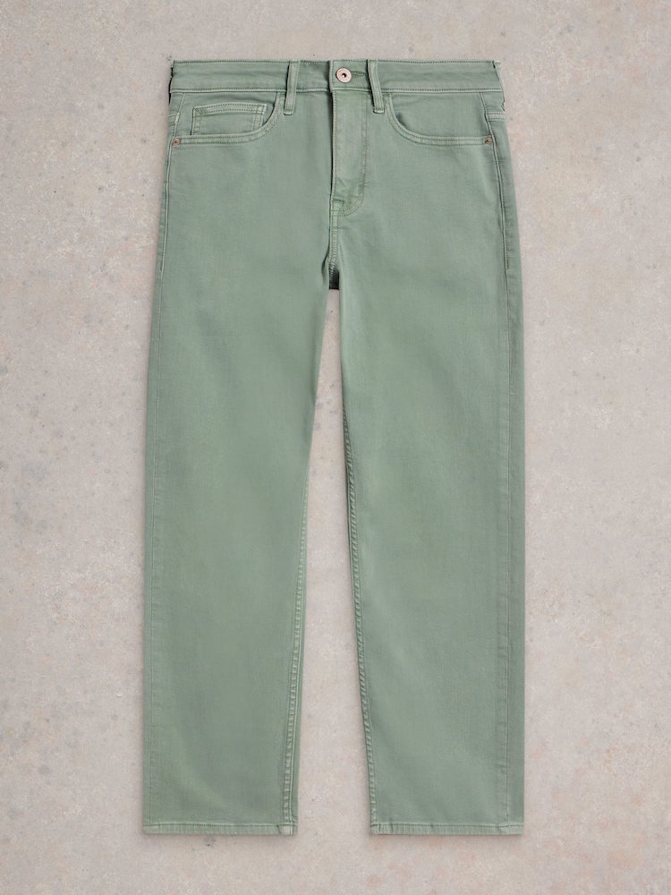White Stuff Green Blake Straight Crop Jeans - Image 5 of 6