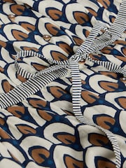 White Stuff Blue Ariel Tiered Woven 100% Organic Cotton Dress - Image 7 of 7