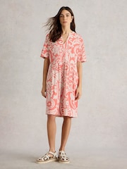 White Stuff Red Thea 100% Cotton Jersey Dress - Image 1 of 6