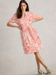 White Stuff Red Thea 100% Cotton Jersey Dress - Image 4 of 6