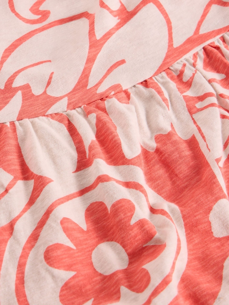 White Stuff Red Thea 100% Cotton Jersey Dress - Image 6 of 6