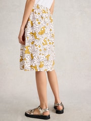 White Stuff Yellow Evie Linen Blend Skirt - Image 3 of 6
