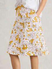 White Stuff Yellow Evie Linen Blend Skirt - Image 4 of 6