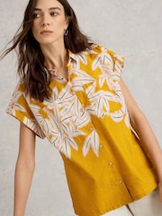 White Stuff Yellow Ellie 100% Organic Cotton Shirt - Image 3 of 6