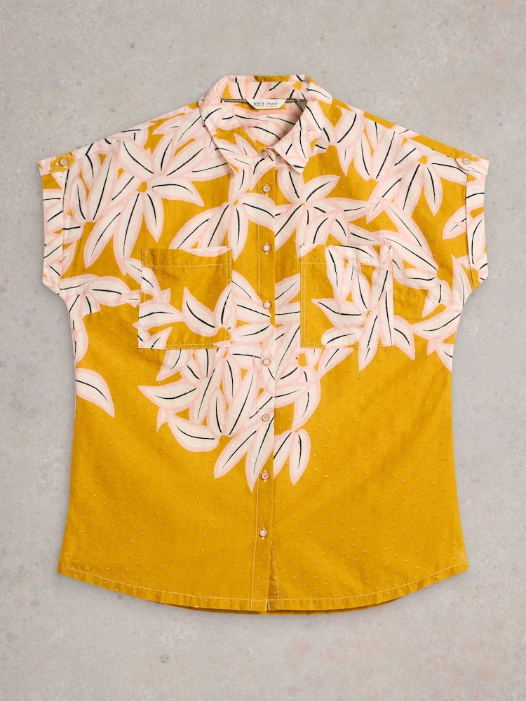 White Stuff Yellow Ellie Cotton Shirt - Image 5 of 6