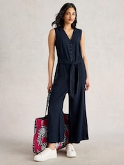 White Stuff Blue Betty Wide Leg Jumpsuit - Image 1 of 6