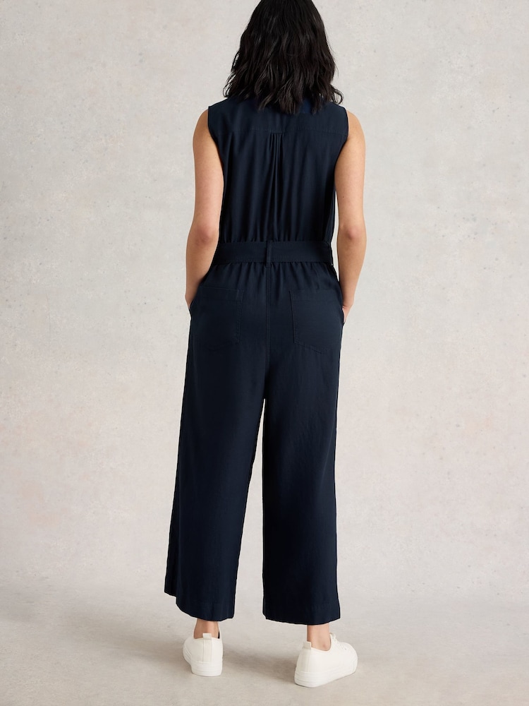 White Stuff Blue Betty Wide Leg Jumpsuit - Image 2 of 6