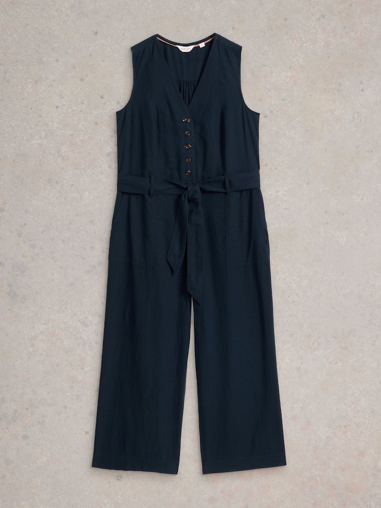 White Stuff Blue Betty Wide Leg Jumpsuit - Image 5 of 6