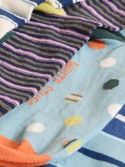 White Stuff Blue Geo Stripe Ankle Socks 4 Pack - Image 4 of 4