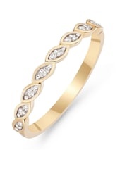 Beaverbrooks 9ct Yellow Gold Diamond Petal Ring - Image 1 of 4