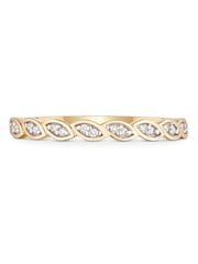 Beaverbrooks 9ct Yellow Gold Diamond Petal Ring - Image 2 of 4