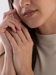 Beaverbrooks 9ct Yellow Gold Diamond Petal Ring - Image 3 of 4
