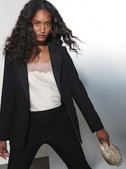 Black Tailored Single Breasted Tux Blazer - Image 1 of 5