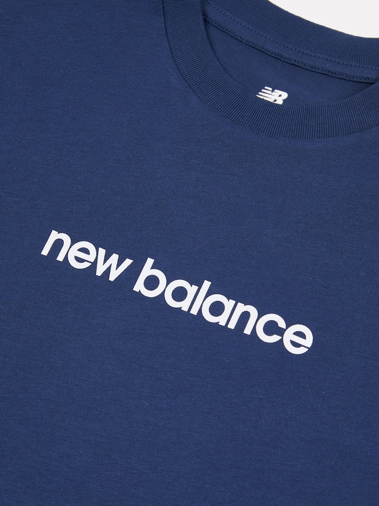 New Balance Blue Kids Baseball Player Back Graphic 100% Cotton T-Shirt - Image 3 of 3