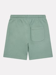 New Balance Light Green Kids French Terry Stacked Logo 100% Cotton Shorts - Image 2 of 3
