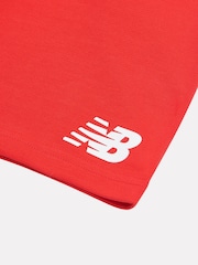 New Balance Burgundy Red Kids French Terry Stacked Logo 100% Cotton Shorts - Image 3 of 3